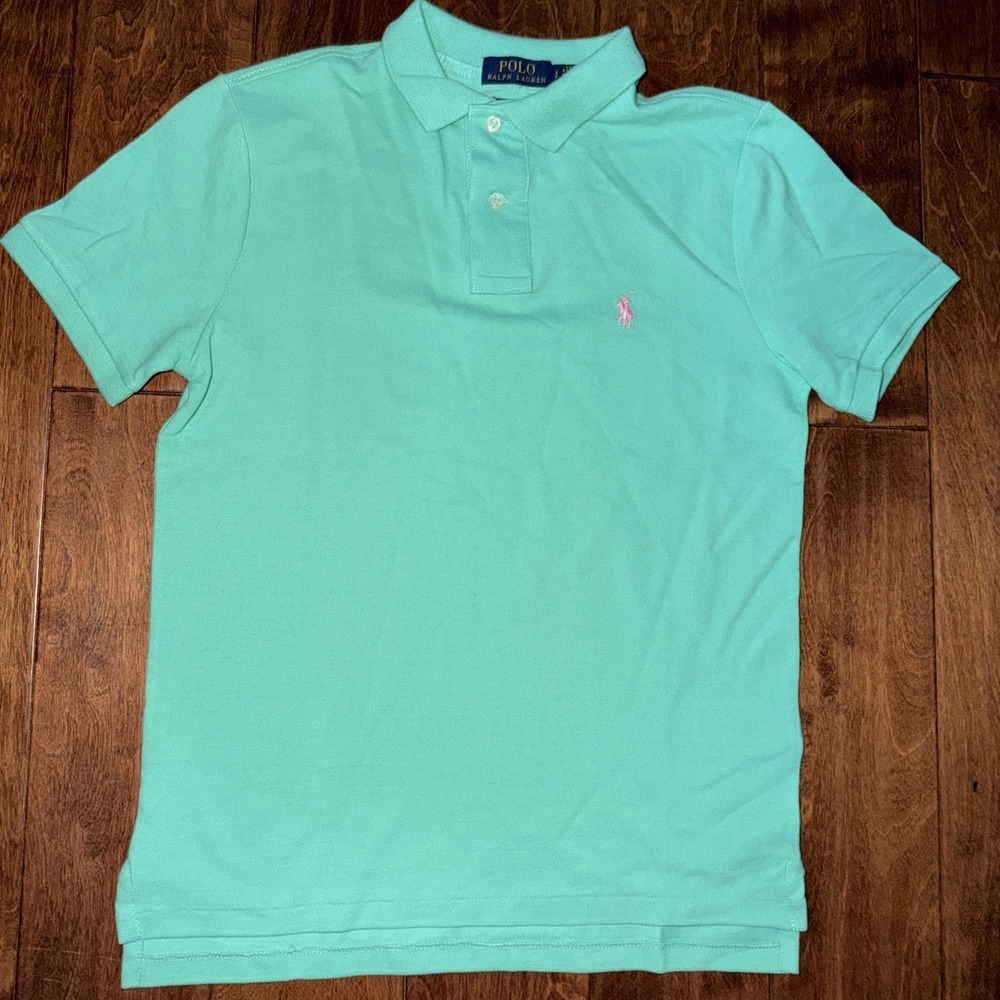 Polo Ralph Lauren Mens S Mint Green Polo Shirt Pink Pony Classic Fit